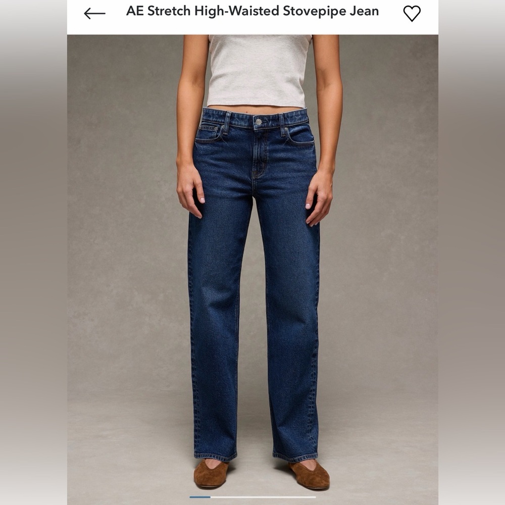 American Eagle Outfitters Women's Straight Leg Jeans - Dark Blue